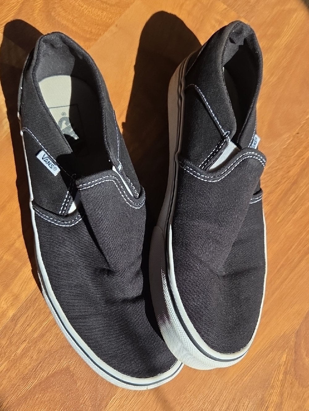 Vans Men's Classic Slip-On Sneakers in Black and White